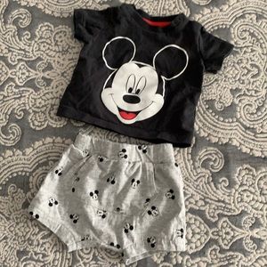 HM Disney theme 2 pc set short & tee 0-1 M